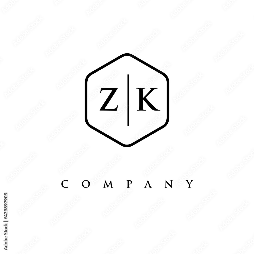 initial ZK logo design vector initial ZK logo design vector