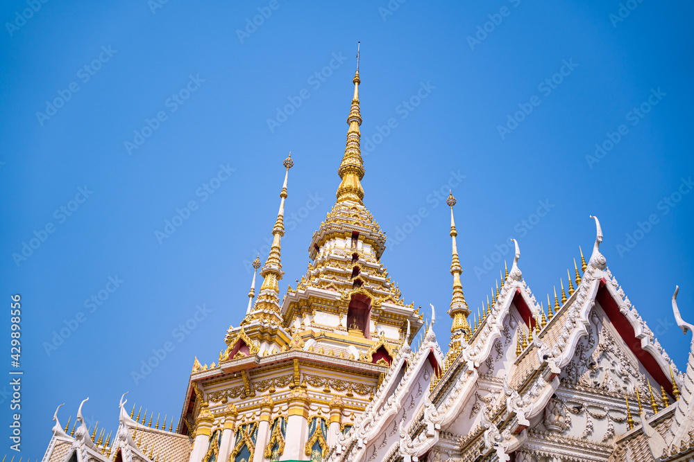 This is a temple of Thailand,Roof of a temple in Thailand. Traditional Thai style pattern on the roof of a temple.