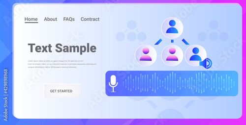 users communicating in instant messengers by voice messages audio chat application online communication