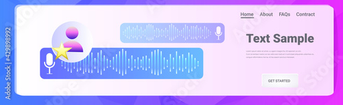 users communicating in instant messengers by voice messages audio chat application online communication