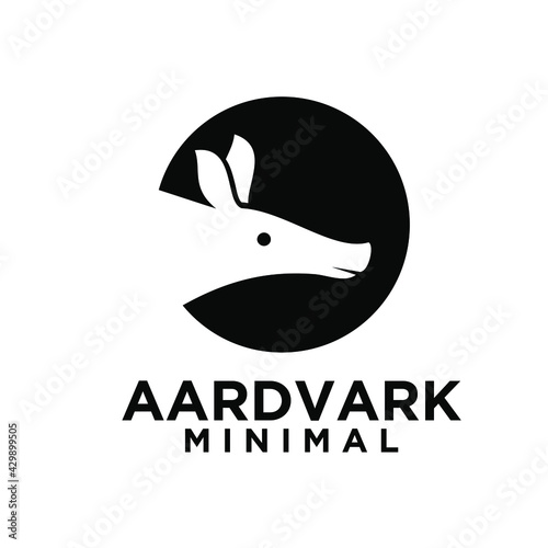 minimal aardvark black vector logo design