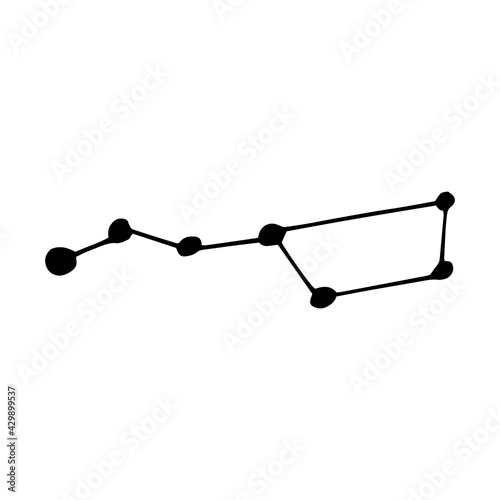 constellation Ursa Major icon. hand drawn doodle style. vector, minimalism, monochrome, sketch. space, stars.