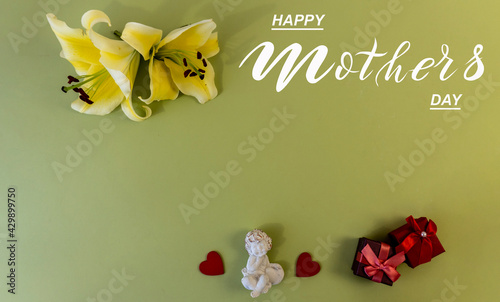 Happy mother's day! Flat Lay, Banner, Congratulations on Mother's Day © Liubov