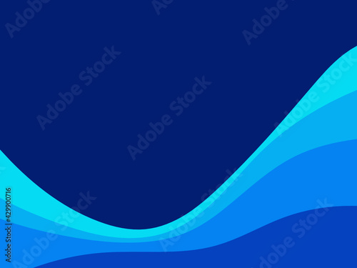 Abstract blue wave layer illustration.