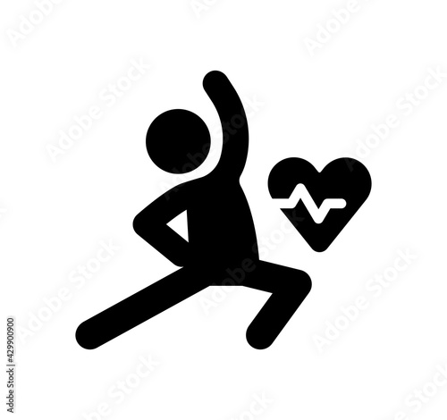 Athlete do fitness heart rate icon.