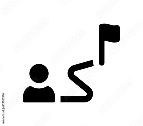 Goal destination flag achievement icon vector