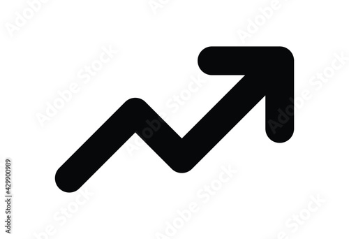 Rising increase up icon vector.