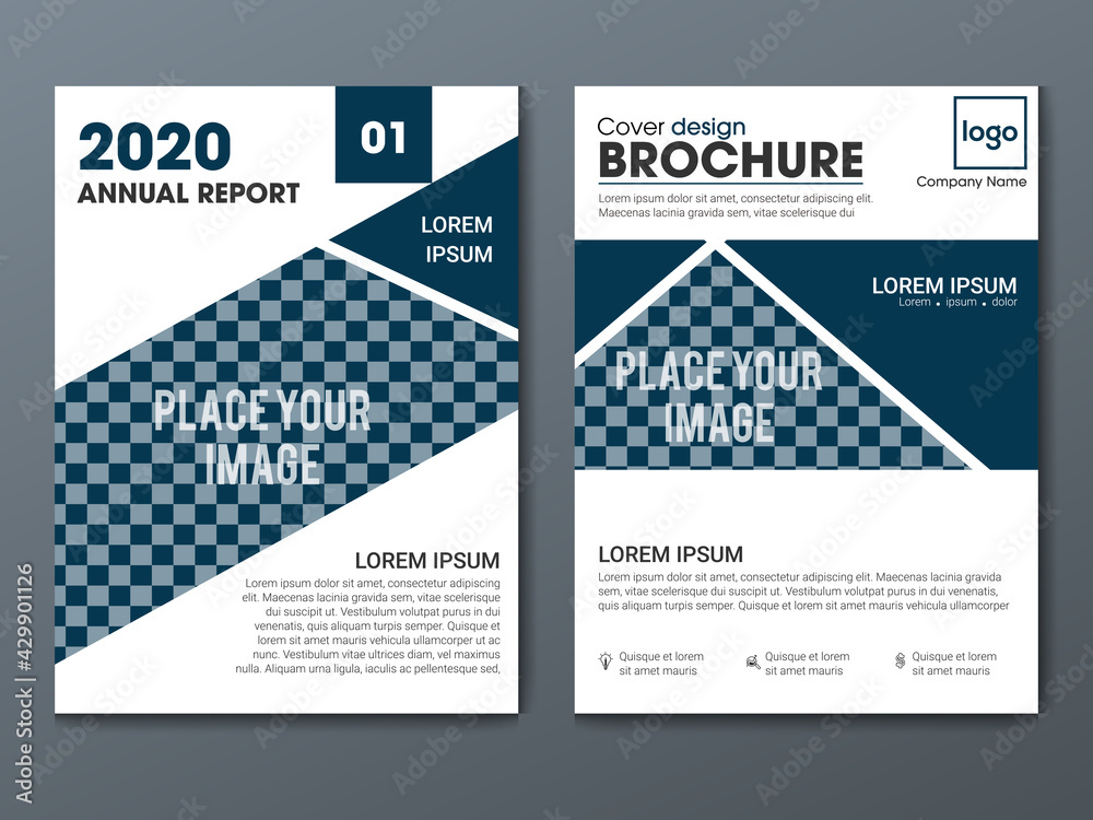 Naklejka premium Brochure creative design. Multipurpose template. Trendy Minimalist flat geometric design.