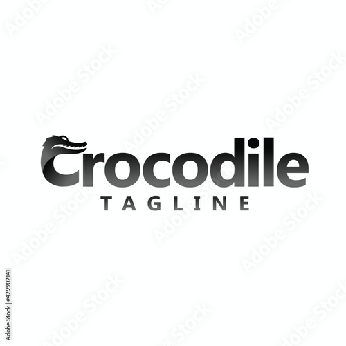 Crocodile lettering logo, crocodile logo