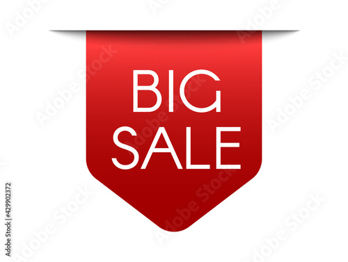 Big sale red badge. Discount promo sticker. Vector realistic 3D promotion tag