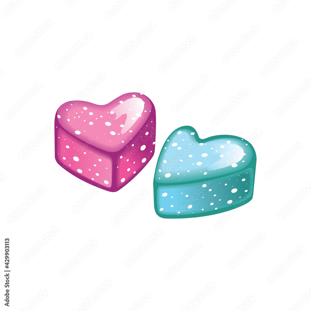 Glossy candy in the shape of a heart. Vector illustration. Glossy candy in the shape of a heart. Vector illustration.
