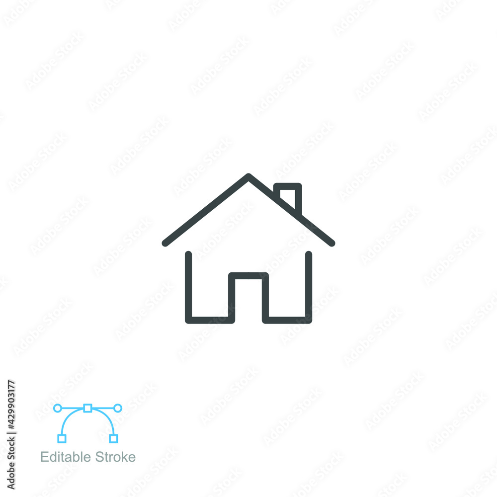 small house icon. Elements of architecture for real estate concept. stay home logo. Home buying budget for mortgage outline style. editable stroke Vector illustration design on white background EPS 10