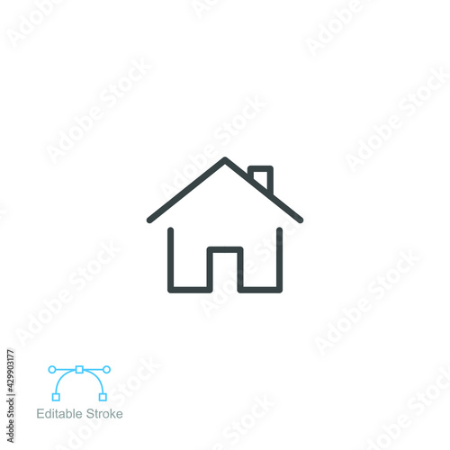 small house icon. Elements of architecture for real estate concept. stay home logo. Home buying budget for mortgage outline style. editable stroke Vector illustration design on white background EPS 10