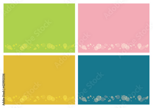 カラフル ポップ バナー アイキャッチ セット ベタ 背景 _広告 バック_ベクター イラスト 玉 ドット 可愛い dots pop colorful background pink and yellow green and blue green and yellow set
