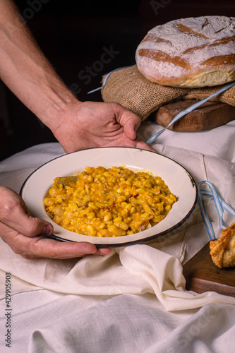 Fototapeta Naklejka Na Ścianę i Meble -  locro de zapallo, beans and corn, typical and traditional Argentine food, homeland