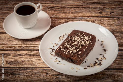 Tablou pe pânză brownie with sprinkled chocolate