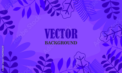 Vector illustration in trendy flat and linear style - abstract simple background with leaves.
