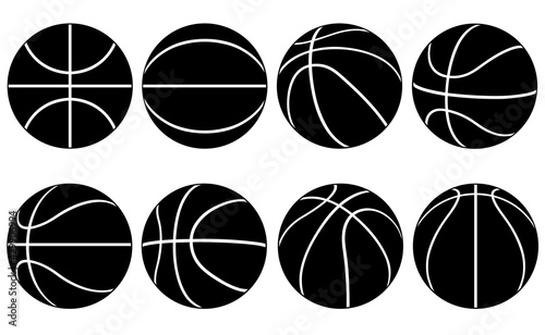 Illustration of basketball balls isolated on white