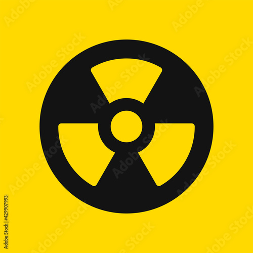 Radioactive toxic danger yellow sign
