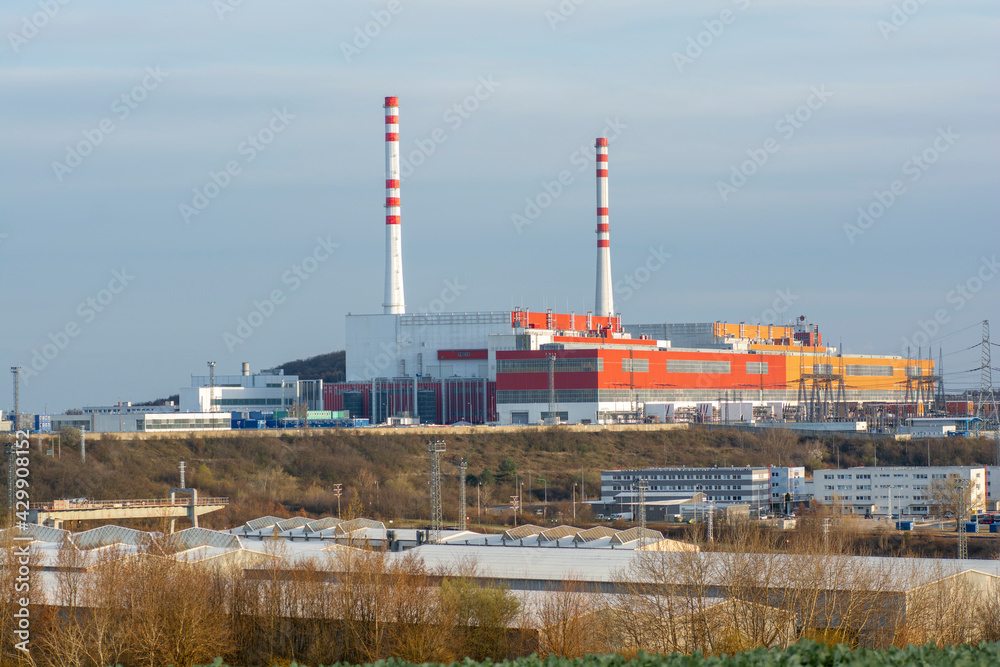 Nuclear power plant. Power station. Nuclear energy. Mochovce. Slovakia.