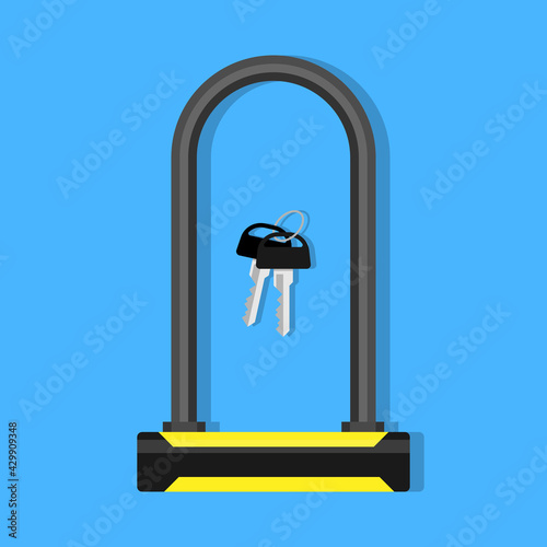 Bicycle Lock U shaped Illustration