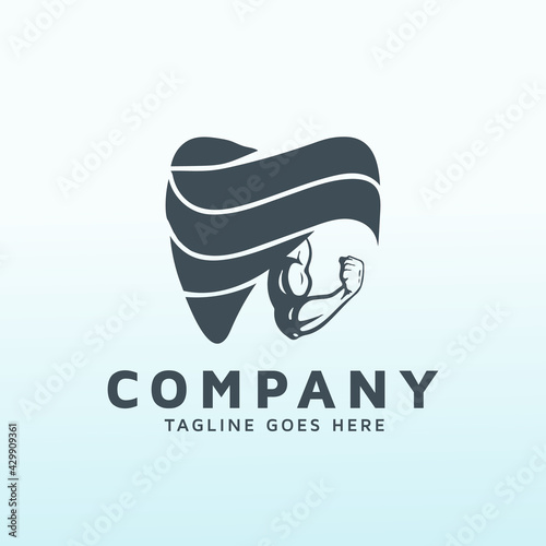 family dental fitness logo vector design template