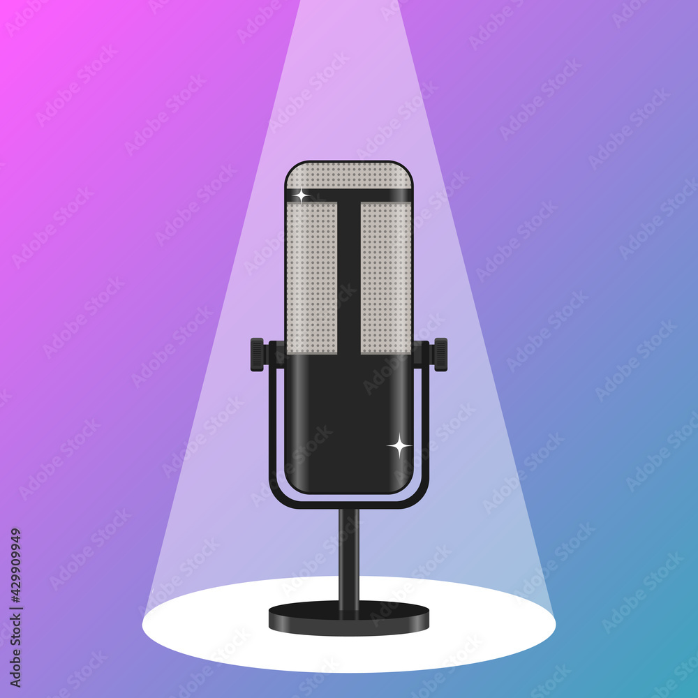 Modern Studio Microphone podcast radio icon on the air Modern Studio Microphone podcast radio icon on the air