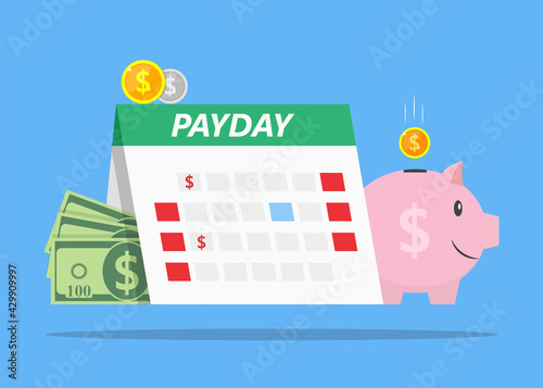 Payday loans monthly salary Illustration Vector