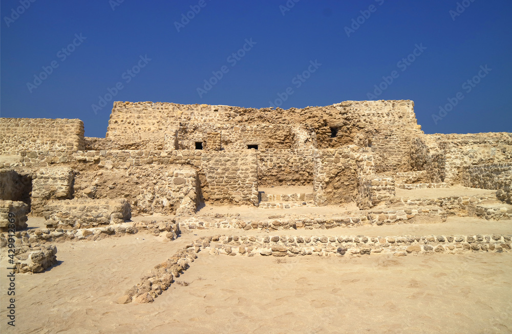 Ruins of the Qal'at al-Bahrain, Ancient Fortification and Capital of Dilmun Civilization, UNESCO World Heritage Site in Manama, Bahrain