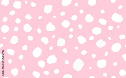 Abstract modern leopard seamless pattern. Animals trendy background. Pink and white decorative vector stock illustration for print, card, postcard, fabric, textile. Modern ornament of stylized skin