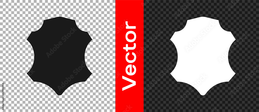 Black Leather icon isolated on transparent background. Vector