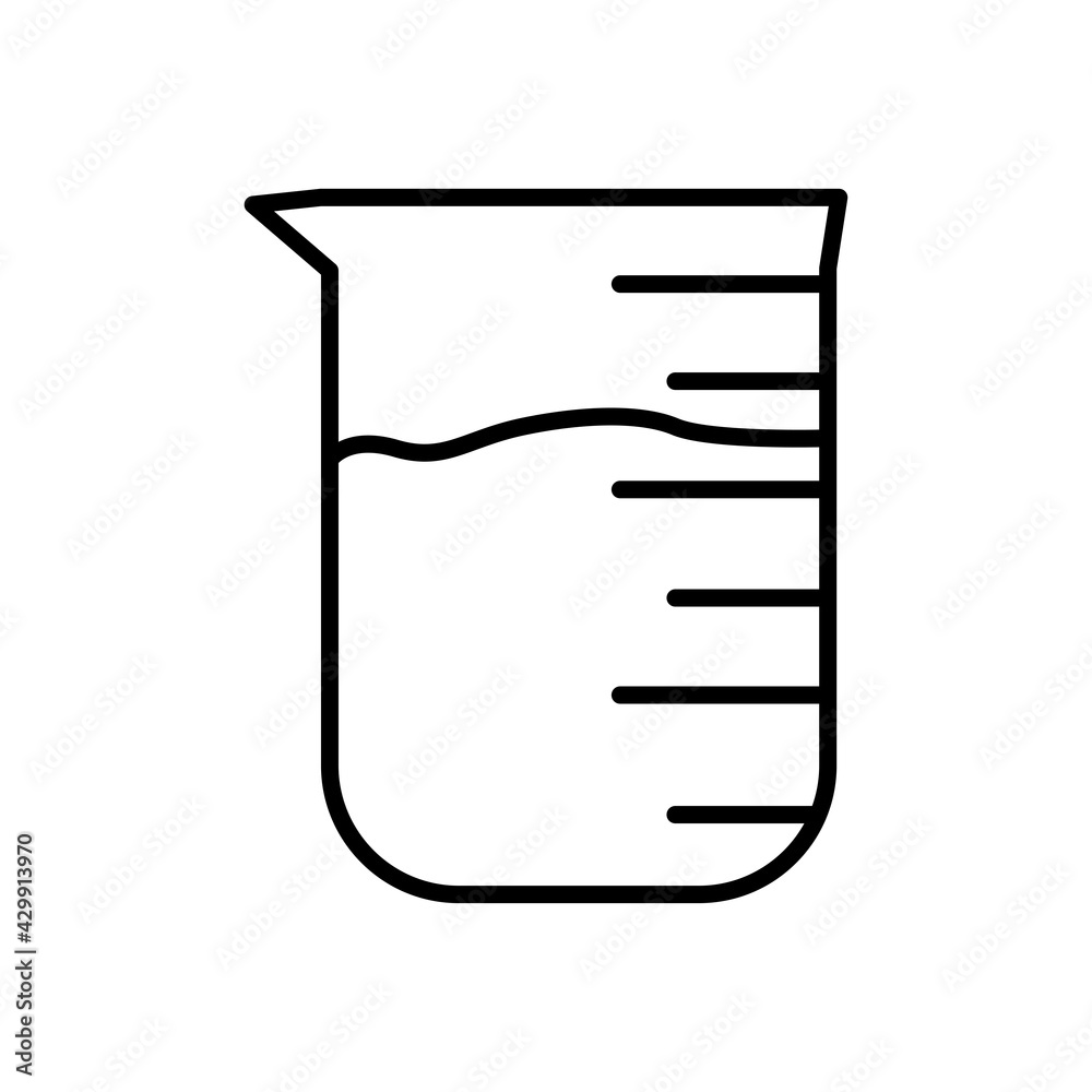 Beaker icon line style vector for your web, mobile app logo UI design Beaker icon line style vector for your web, mobile app logo UI design