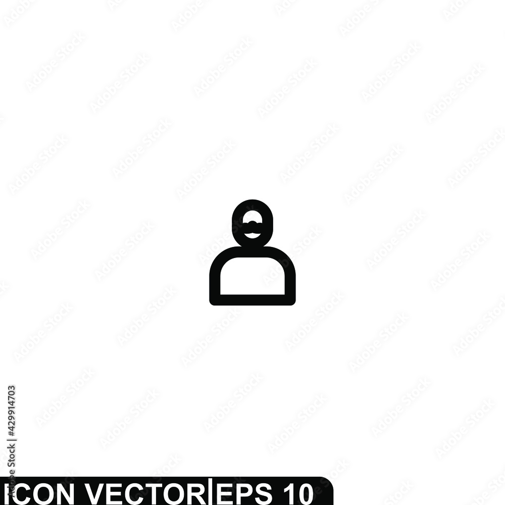 Simple Icon Man Vector Illustration Design. Outline Style, Black Solid Color. Simple Icon Man Vector Illustration Design. Outline Style, Black Solid Color.
