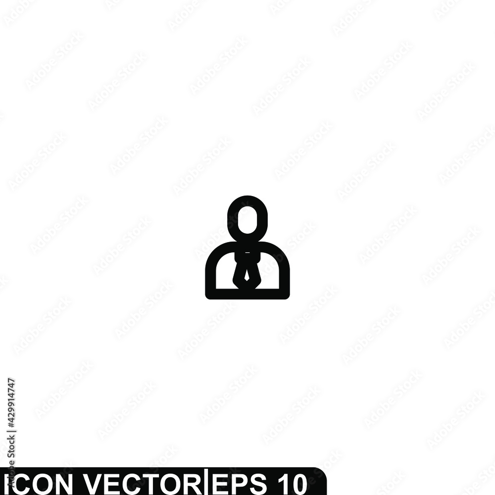 Simple Icon Man Use Tie Vector Illustration Design. Outline Style, Black Solid Color. Simple Icon Man Use Tie Vector Illustration Design. Outline Style, Black Solid Color.