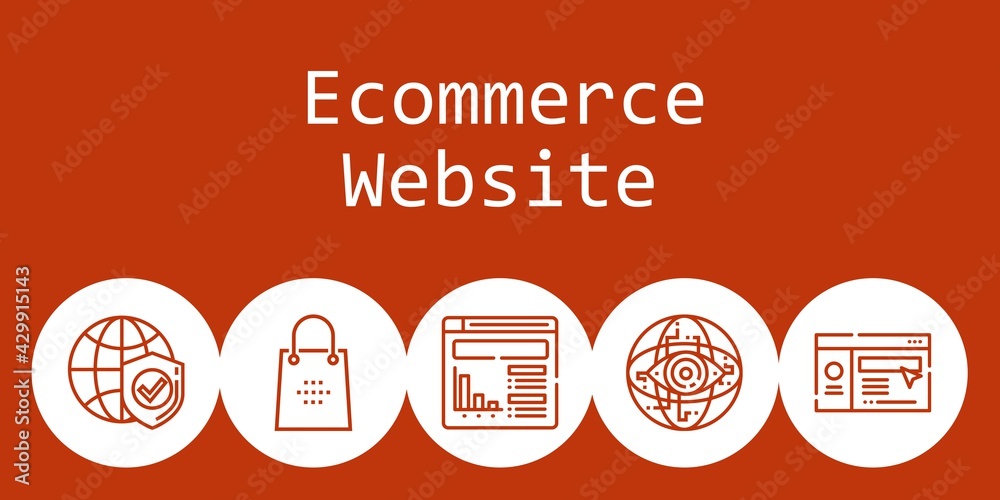 ecommerce website background concept with ecommerce website icons. Icons related shopping bag, website, internet