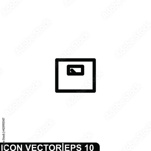 Simple Icon Scales Vector Illustration Design. Outline Style, Black Solid Color.