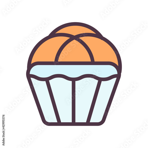 cupcake icon flat style vector for your web  mobile app logo UI design