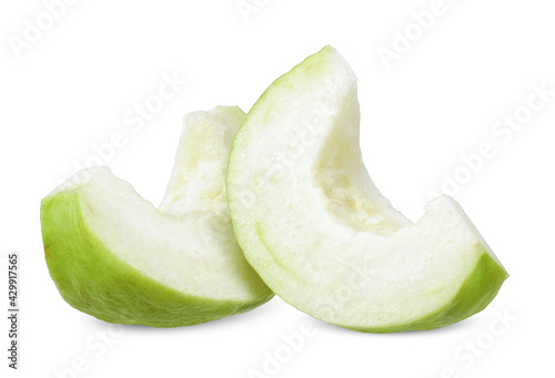 Sliced guava fruit isolated on white background