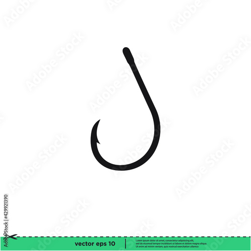 fish hook bait icon vector illustration logo template