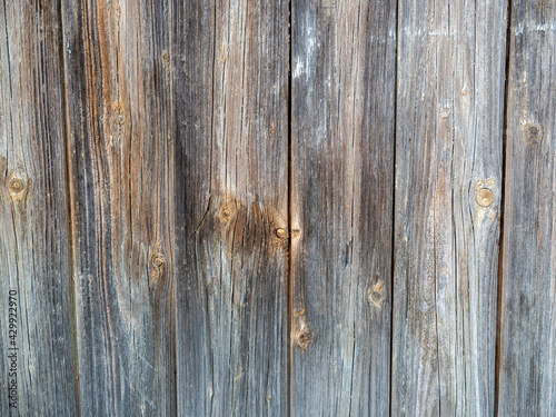 old dilapidated wooden fence. Wooden background, close up