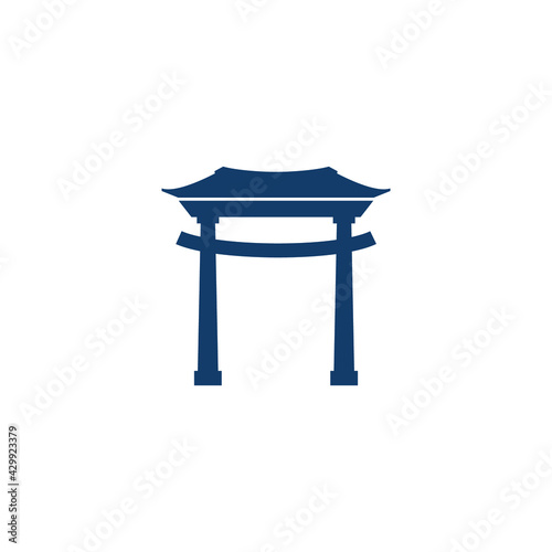 torii gate icon vector illustration logo template