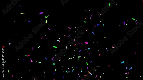 Multicolor Confetti Explosions / Alpha Matte Channel / Full HD
