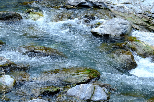 The small river near Engelberg in Switzerland. The 24th April 2021.