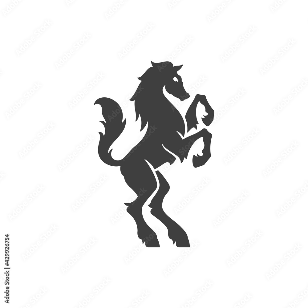 Heraldic horse isolated on white background vector icon