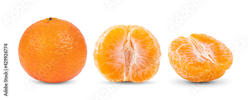 Orange mandarin or tangerine fruit isolated on white \