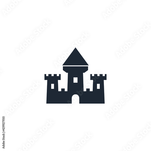 castle tower icon vector illustration simple design element