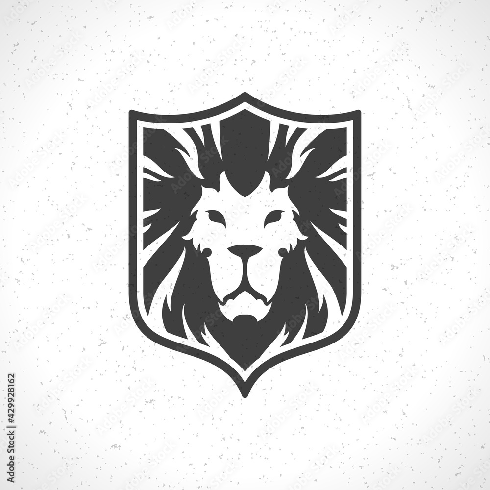 Obraz premium Lion head emblem template for logo or print design