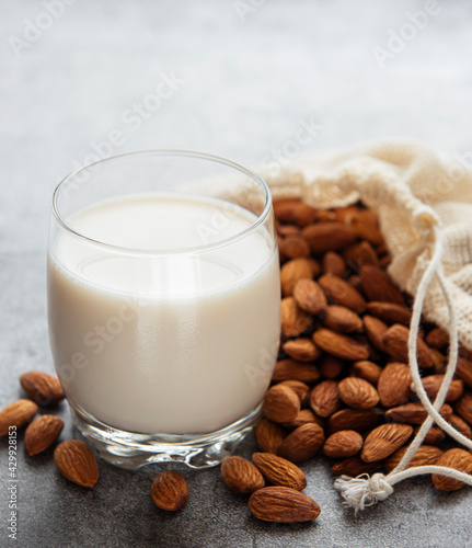 Almond milk and almonds