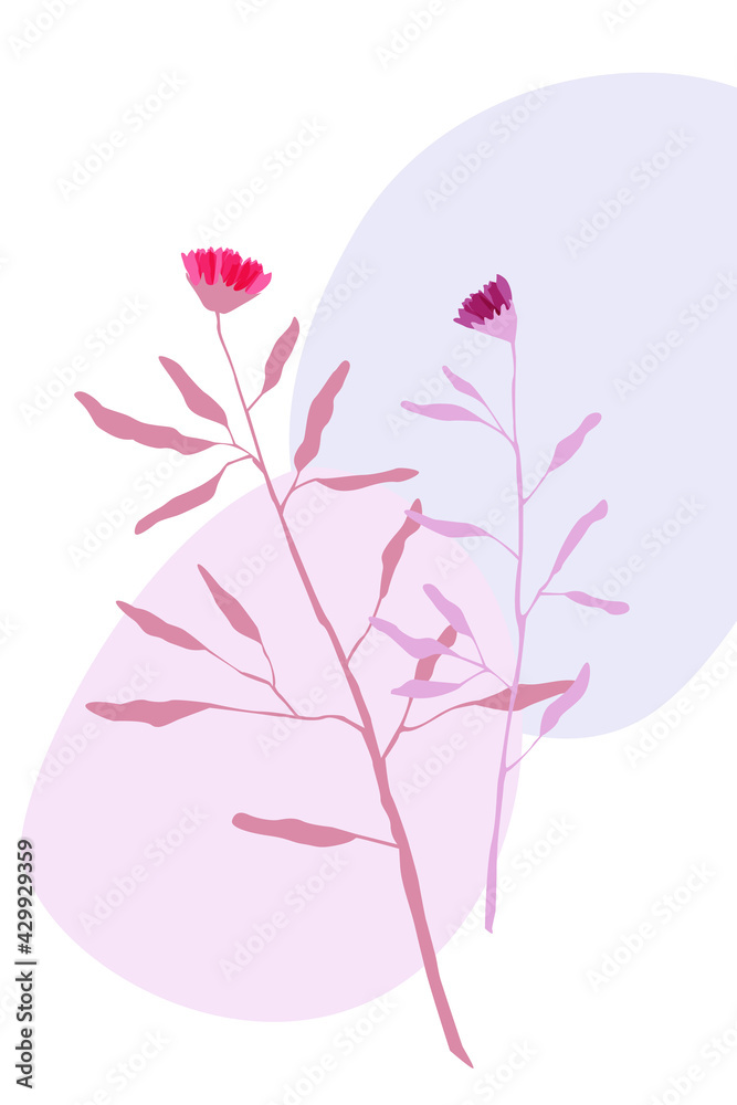 abstract poster with plants and stones. abstract illustration with leaves and circles. stock vector illustration. abstract poster with plants and stones. abstract illustration with leaves and circles. stock vector illustration.