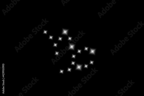 Wallpaper Mural Capricorn zodiac sign composed of shining stars on black background Torontodigital.ca